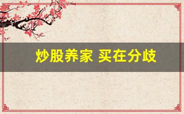 炒股养家 买在分歧(炒股养家 买在分歧图解)_https://www.luoxuangg888.com_深交所_第1张